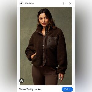 Fabletics Tahoe Teddy Jacket Women's Brown Sherpa Jacket